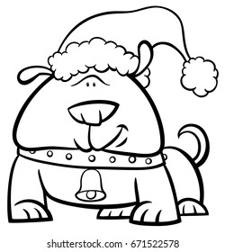 Cartoon Vector Illustration of Dog Animal Character on Christmas Time