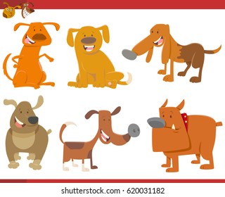 Cartoon Vector Illustration of Dogs Animal Characters Set