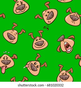 Cartoon Vector Illustration of Dogs Animal Characters Wallpaper or Seamless Pattern for Wrapping Paper Design