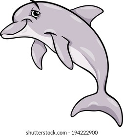 Cartoon Vector Illustration of Dolphin Sea Life Animal