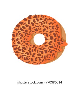 Cartoon vector illustration donut. Hand drawn drawing sweet bun. Actual Creative art work bake
