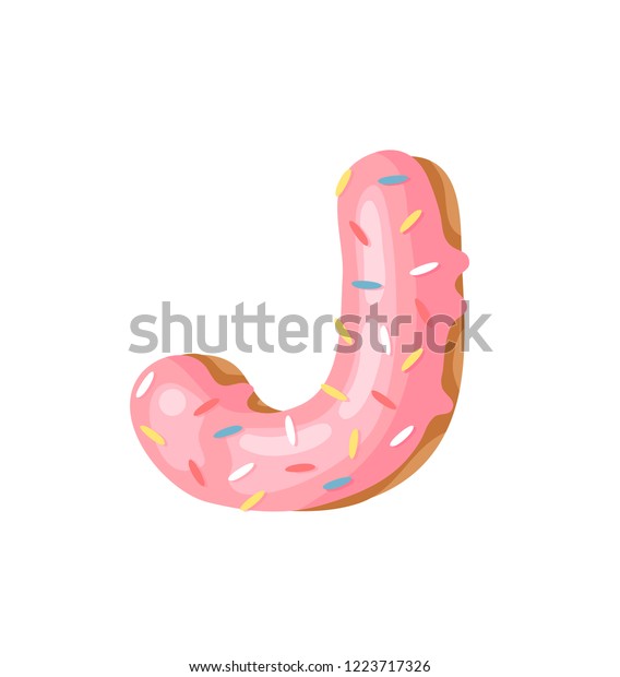 Cartoon Vector Illustration Donut Letters J Stock Vector (royalty Free 