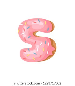 Cartoon Vector Illustration Donut Number 5 Stock Vector (Royalty Free ...