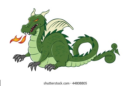 cartoon vector illustration dragon medieval