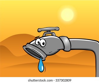 cartoon vector illustration of a drought desert