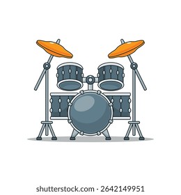 cartoon vector illustration of drum set