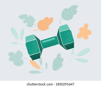 Ilustración vectorial de dibujos animados del icono Dumbbell