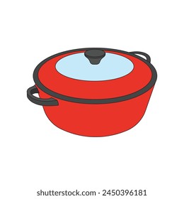 cartoon Vector illustration dutch oven icon Isolated on White