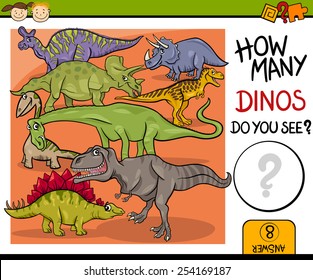 Cartoon Vector Illustration of Education Counting Game for Preschool Children