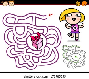 Cartoon Vector Illustration of Education Maze 