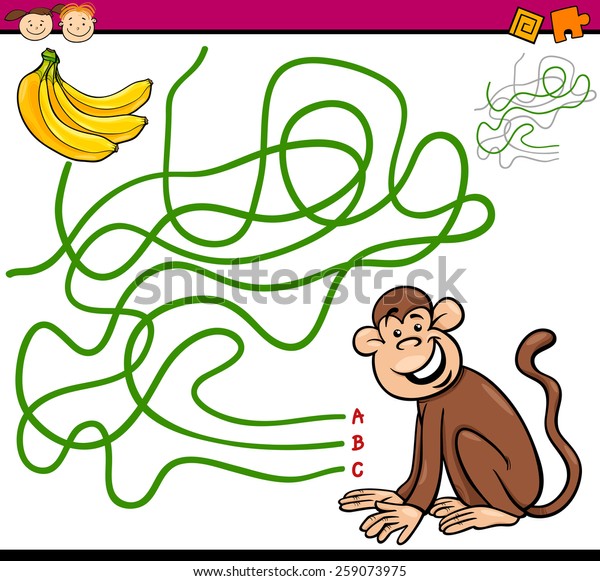 Download Cartoon Vector Illustration Education Path Maze Stock ...