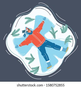 Cartoon vector illustration of an Elderly Woman exercising. Human character on white.