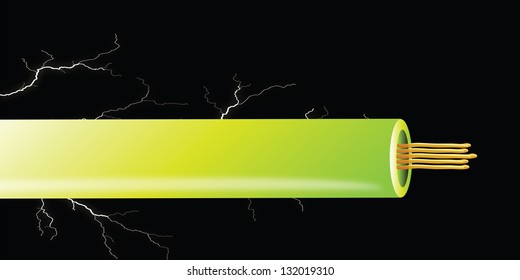 Cartoon vector illustration of an electric cable