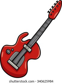 Cartoon Vector Illustration of Electric Guitar Musical Instrument Clip Art