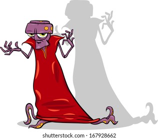 Cartoon Vector Illustration of Evil Alien Character