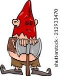 Cartoon Vector Illustration of Executioner or Hangman with Ax