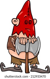 Cartoon Vector Illustration of Executioner or Hangman with Ax