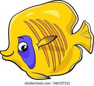 Cartoon Vector Illustration of Exotic Fish Sea Life Animal Character