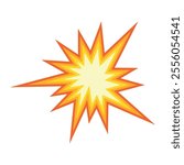 Cartoon vector illustration of explosive collision emoticon