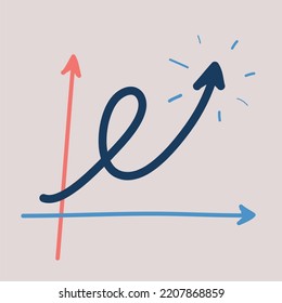 Cartoon Vector Illustration Of An Exponential Growth Chart.