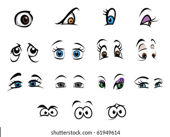 Cartoon Vector Illustration Eyes Collection