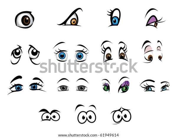 Cartoon Vector Illustration Eyes Collection Stock Vector (Royalty Free ...