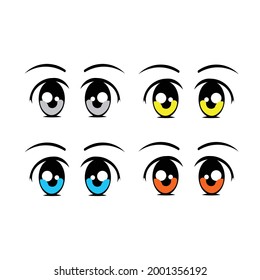 cartoon vector illustration eyes collection.eyes red,eyes blue,eyes black,eyes green.eyes purple,eyes orange