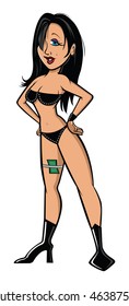 cartoon vector illustration female stripper