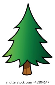 Cartoon Vector Illustration Fir Tree Stock Vector (Royalty Free ...