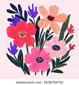 Cartoon vector illustration of flower bouqet arrangement. Mixed flower bouquet isolated, gifts and celebration concept. Flowers for wedding