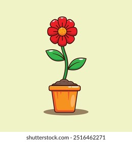 Cartoon vector illustration of flower.
Cartoon vector Illustration suitable for poster, brochure, web, mascot, sticker, logo and icon.