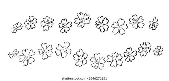 Cartoon vector illustration of a flower and wind swirl pattern. Drawing for elegant, romantic or nature-inspired designs