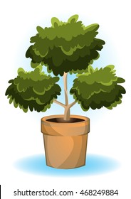 cartoon vector illustration cartoon flowerpot objects with separated layers
