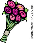 Cartoon Vector Illustration of Flowers Bunch or Bouquet Clip Art