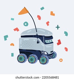 Cartoon vector illustration of food delivery robot i