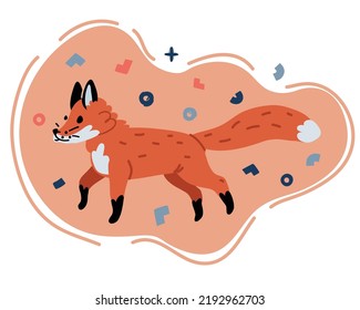 Ilustración vectorial de dibujos animados de zorro
