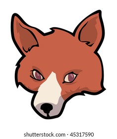 cartoon vector illustration fox face