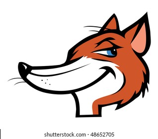 cartoon vector illustration fox mascot face