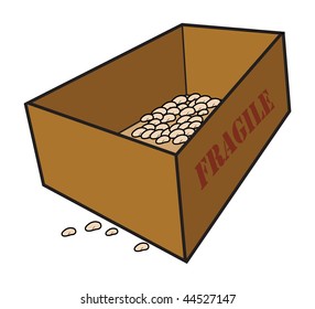 cartoon vector illustration fragile box