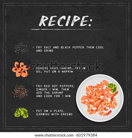 Cartoon vector illustration of fried shrimp