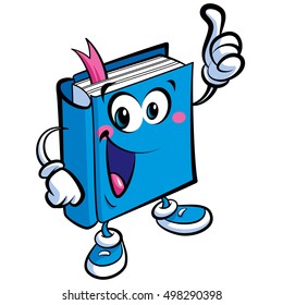 Cartoon vector illustration of a friendly book character an education and school learning concept