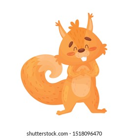 Vector Illustration Friendly Little Squirrel Waving Stock Vector ...