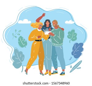 Cartoon vector illustration of Friends Forever concept.