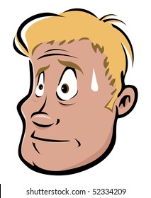 cartoon vector illustration frightened expression