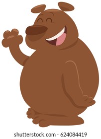 Cartoon Vector Illustration of Funny Brown Bear Animal Character