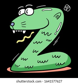 Cartoon Vector Illustration of Funny Capital Letter. Characters Alphabet for Education