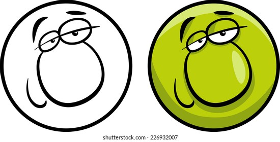 Cartoon Vector Illustration of Funny Comics Character or Face