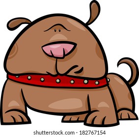 Cartoon Vector Illustration of Funny Dog in Collar