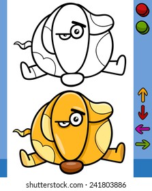 Cartoon Vector Illustration of Funny Dog Animal Character with Buttons for Application or Video Game