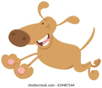 Cartoon Vector Illustration of Funny Dog Animal Character